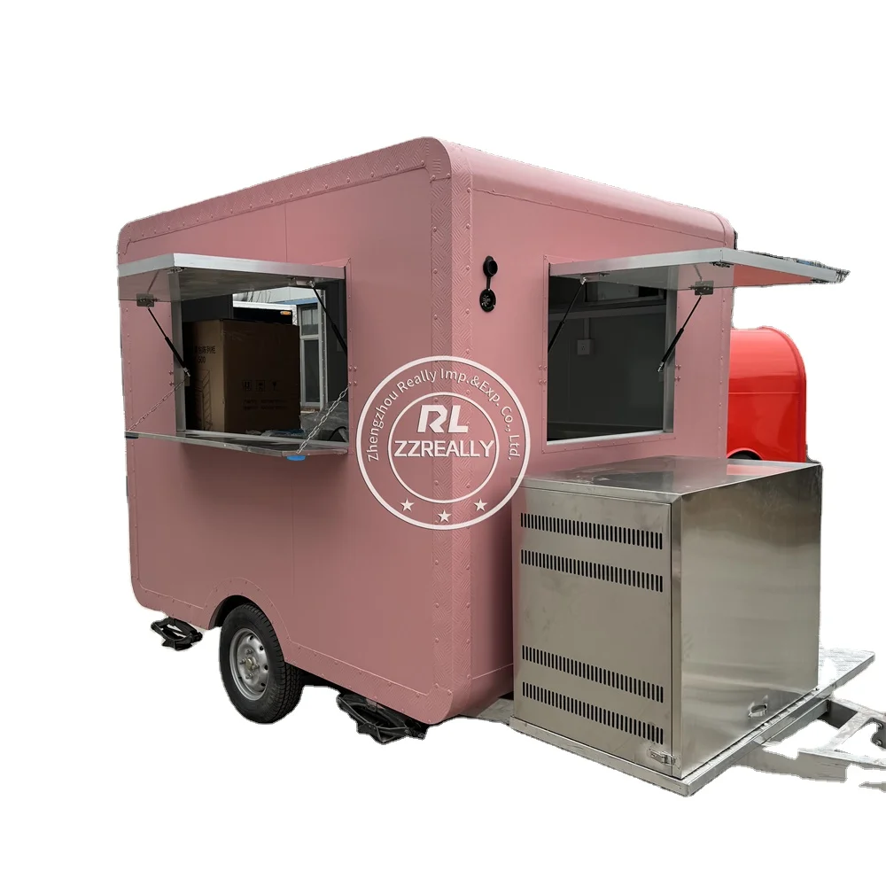 Outdoor Street Food Truck Hot Dog Pizza Cart Mobile Kitchen Fully Equipments Concession Food Trailer Snack Coffee Vending Kiosk