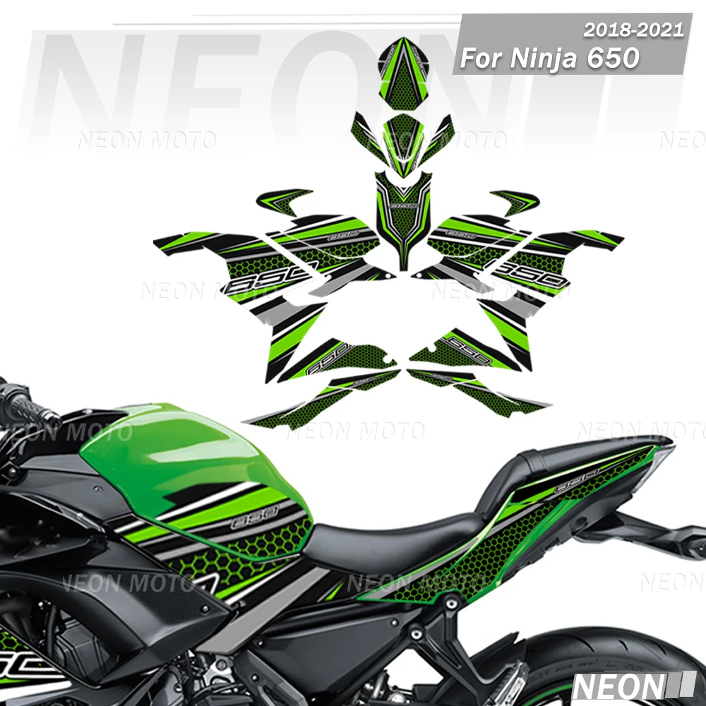 

For Kawasaki Ninja 650 2018 -2021 motorcycle fairing decals body accessories stickerswaterproof pull flower decorative stickers