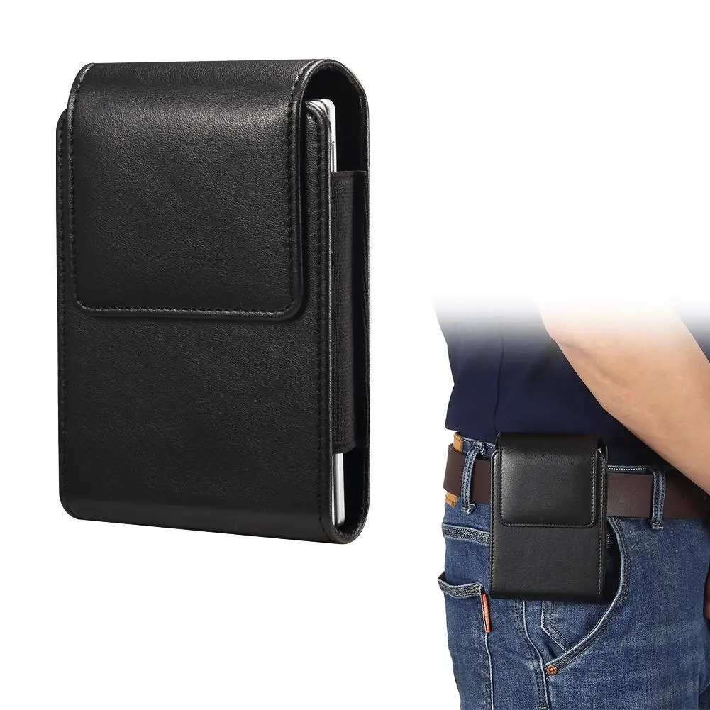 For Samsung Galaxy Z Fold 8 Leather Phone Belt Case Magnetic Flip Holster Waist Bag Pouch Soft Velvet Lining Cover