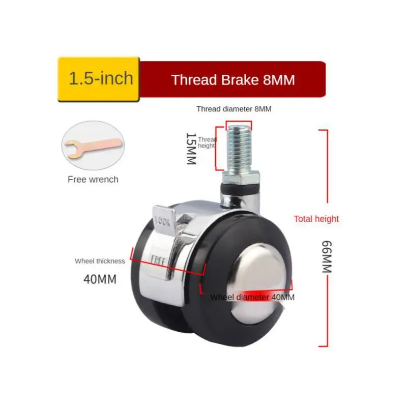 4 Pak gigi putar roda Universal logam paduan 2 inci, kursi putar Speaker kabinet furnitur Caster Sofa Tab teh senyap