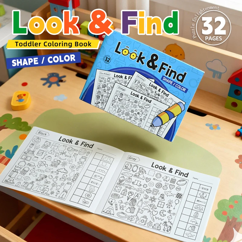 Look and Find fun coloring book,Search for Items Game Enhance Visual Perception develop observation and concentration skills