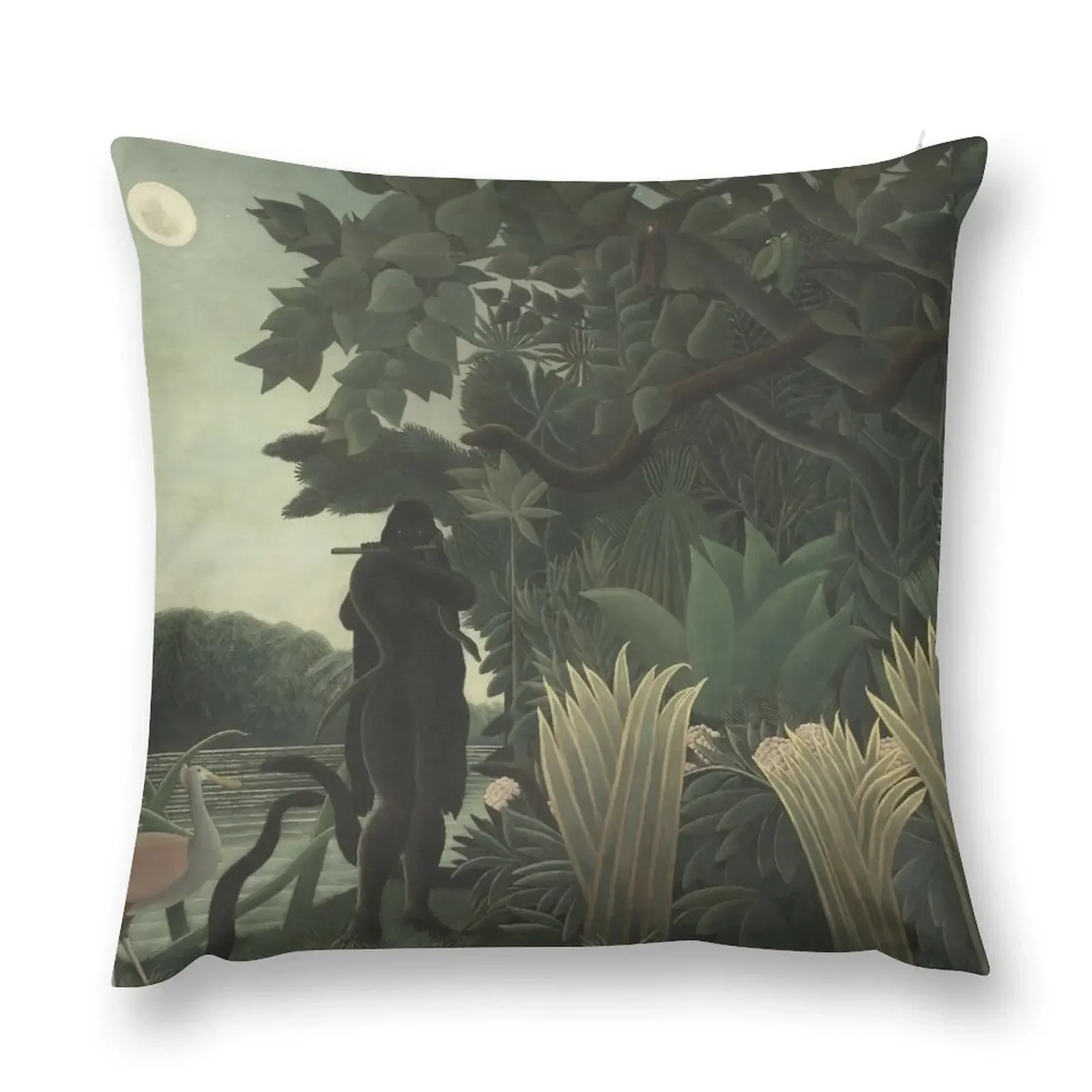 Henri Rousseau - The Snake Charmer - Minimalist Art Poster Series Throw Pillow christmas pillowcases pillow