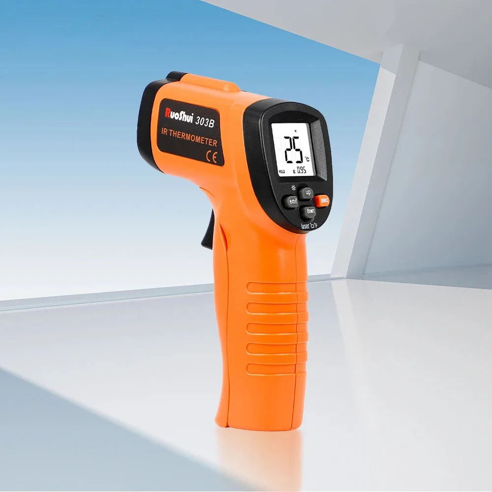 Non-contact Digital Infrared Thermometer Gun -20-550℃ IRLaser Surface Temp Reader Industrial Temperature Sensor LED Display 303B