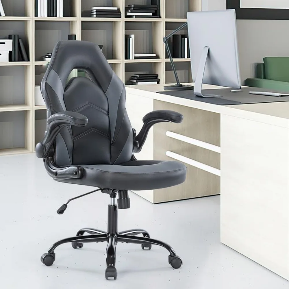 Silla ergonómica de oficina, sillón ejecutivo giratorio ajustable con reposabrazos abatible