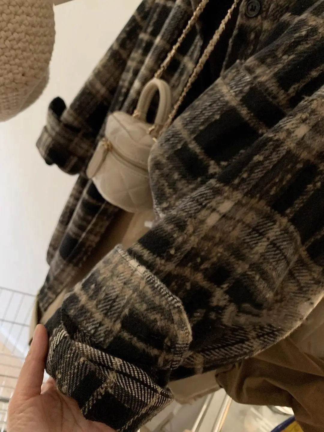 트위드 재킷 여성용 겨울 긴팔 클래식 빈티지 부드러운 실루엣 슬림핏 울 스팽글 주름 개성