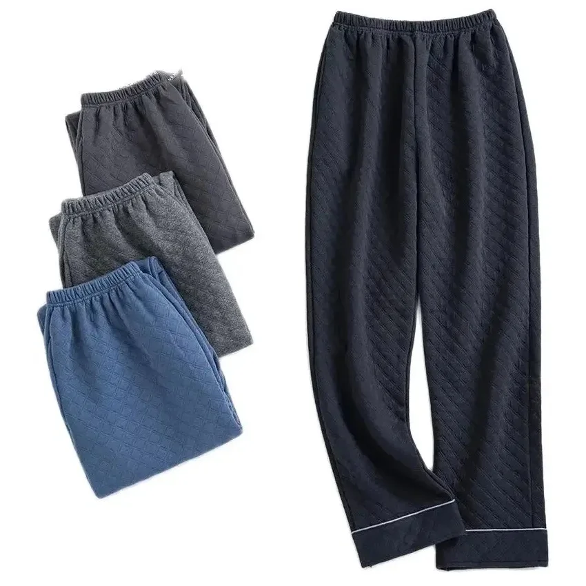 

Three Layers Thin Quilted Cotton Pajamas Sleep Pants Autumn Winter Man Sleep Bottoms Men Pajamas Bottoms Sleep Pants Pajama Pant