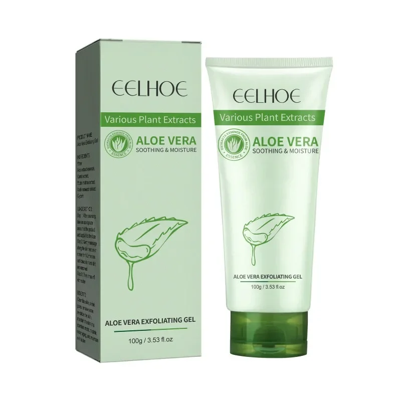 Gel esfoliante eficiente facial, aloe hidratante, limpeza profunda, esfrega, remove cravos, ilumina o tom da pele, cuidados com a pele