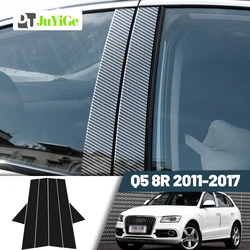 Glossy Black Carbon Fiber Window Door Deal B C Pillar Post Cover Sticker For Audi Q5 8R 2011-2017 2012 2013 2014 2015 2016