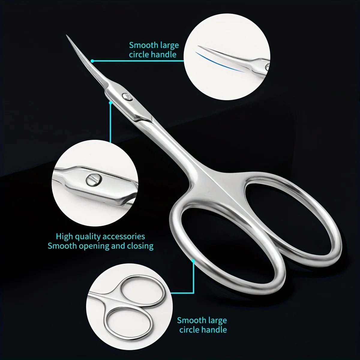 Manicure Scissors Cuticle Scissors Ultra Fine Arc Knife, Ultra Thin Manicure Scissors For Cuticle Eyebrows, Eyelashes, Etc
