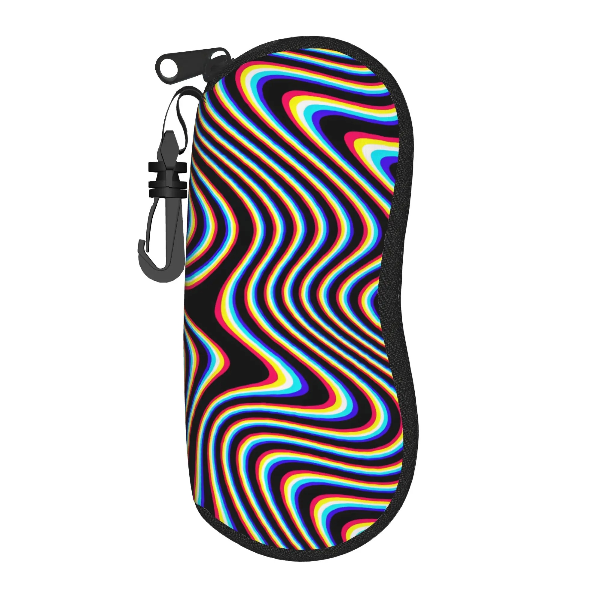 Abstract Swirl Disorder Glasses Case Cover Unisex  Sunglasses Pouch Fashion Portable Eyewear Box Outdoor Eyeglass Protector