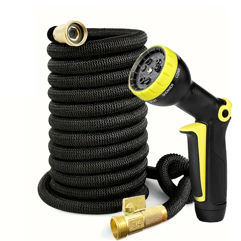 

Retractable Expandable Garden Hose with Rubber Material Lightweight No-Kink Leak-Proof Design Durable Connectors for Yard