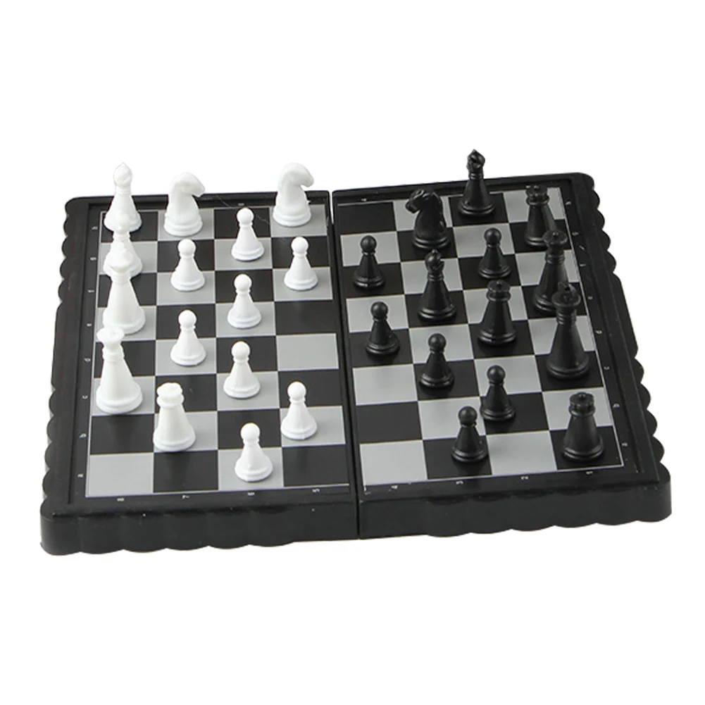 

Mini Chess Board Magnetic International Chess Chessmen Checkers Ludo Snakes and Ladders for Friend Children Gift Camping Travel