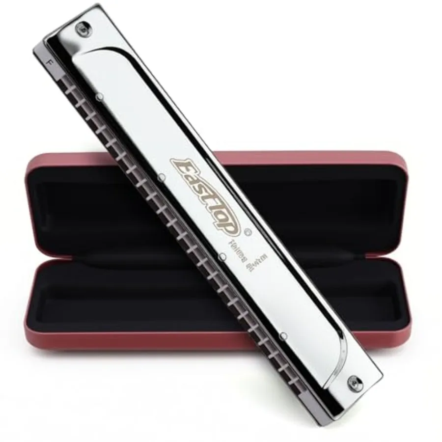 

Tremolo Harmonica Key of F, 24 Holes Professional Tremolo Mouth Organ T2406S for Adults, Professionals and Students: Stainless