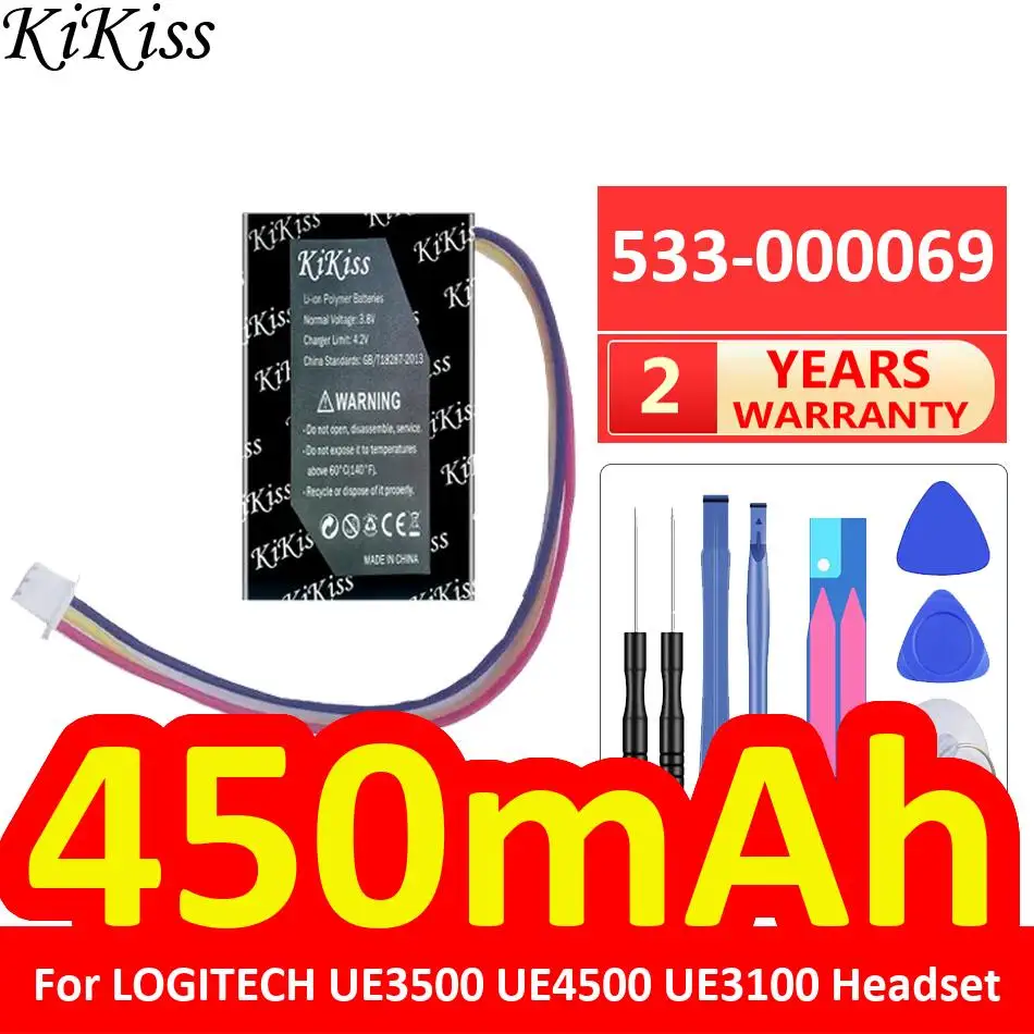 Earphone Battery Long-Lasting 533-000069 For Logitech UE3500 UE4500 UE3100 Headset 450mAh Stable