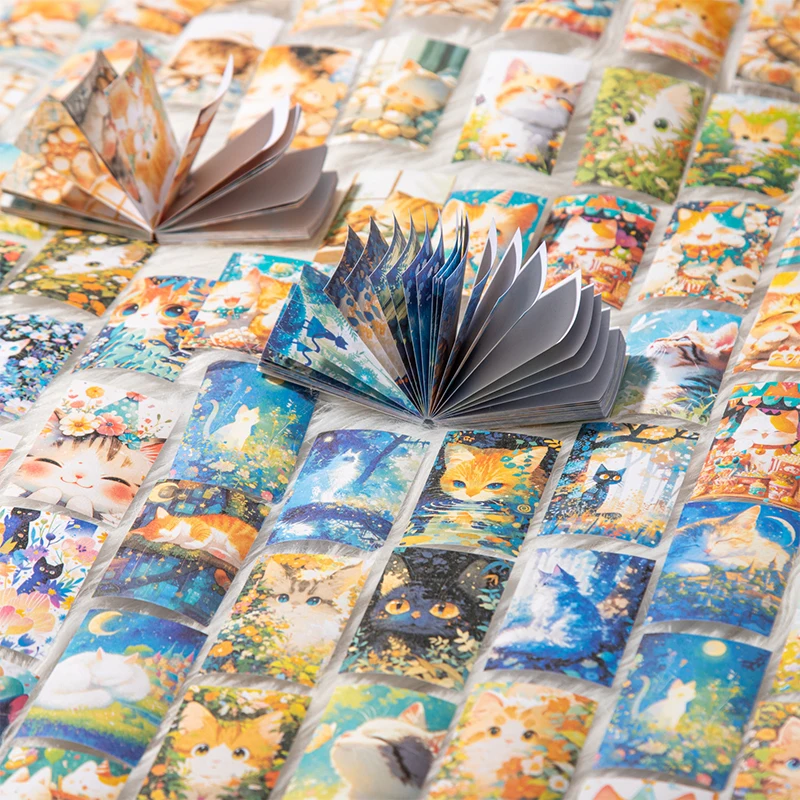 

Журнал GO 60 шт., наклейка с милыми кошками, книга с милым котенком, васи, бумажные наклейки для скрапбукинга, коллаж, мусорный журнал, альбом, карта «сделай сам»