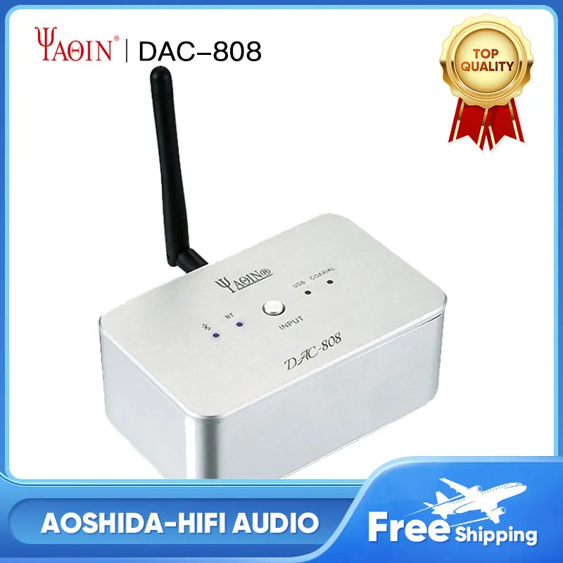 Yaqin DAC 808 5.0 Bluetooth HIFI Audio Receiver CSR8675 Qualcomm Chip USB Bluetooth Audio Speaker Receiver For Power Amiplifer