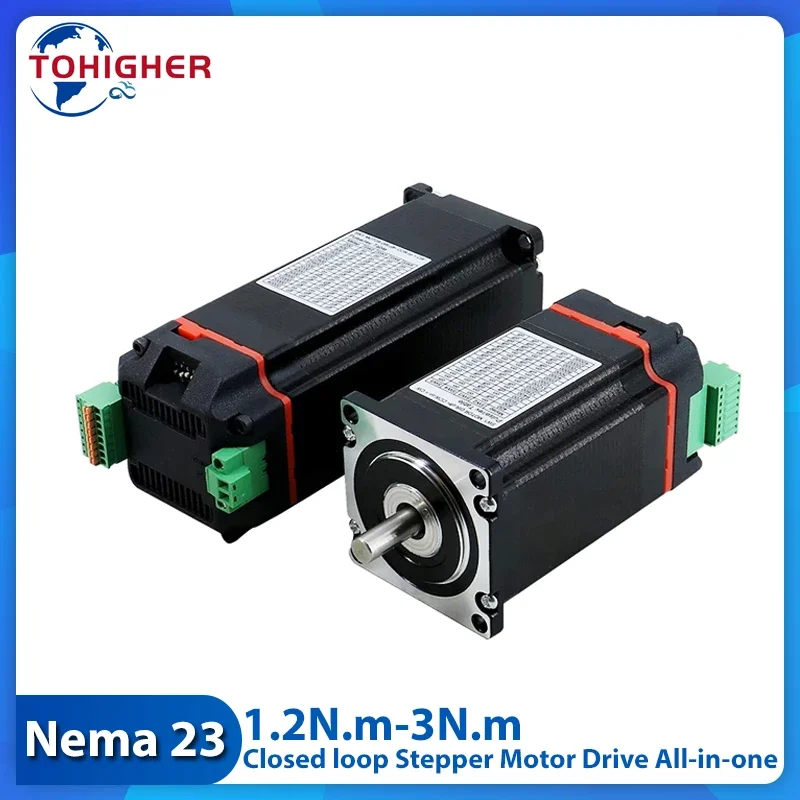 Nema 23 57mm Integrated Closed loop Stepper Motor Driver All-in-one Motor with Encoder 1.2Nm-3Nm Hybrid Servo Motor Driver