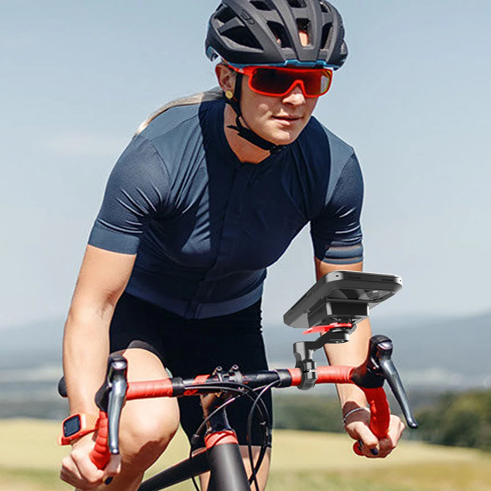 Tempat Ponsel di Stang Sepeda Skuter Tahan Air Aksesoris Sepeda Motor Braket Pengisian Daya Nirkabel Tas Penyangga