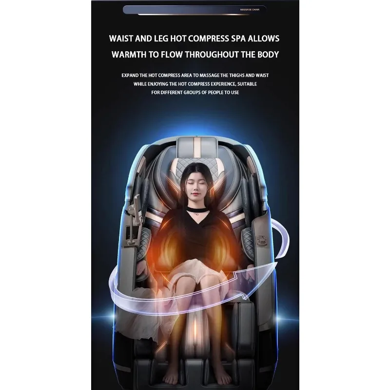 Electric Massage Chair Foot Roller Massage Lounge Chair Full Body Zero Gravity Stretching 4D Massage Chair 2025