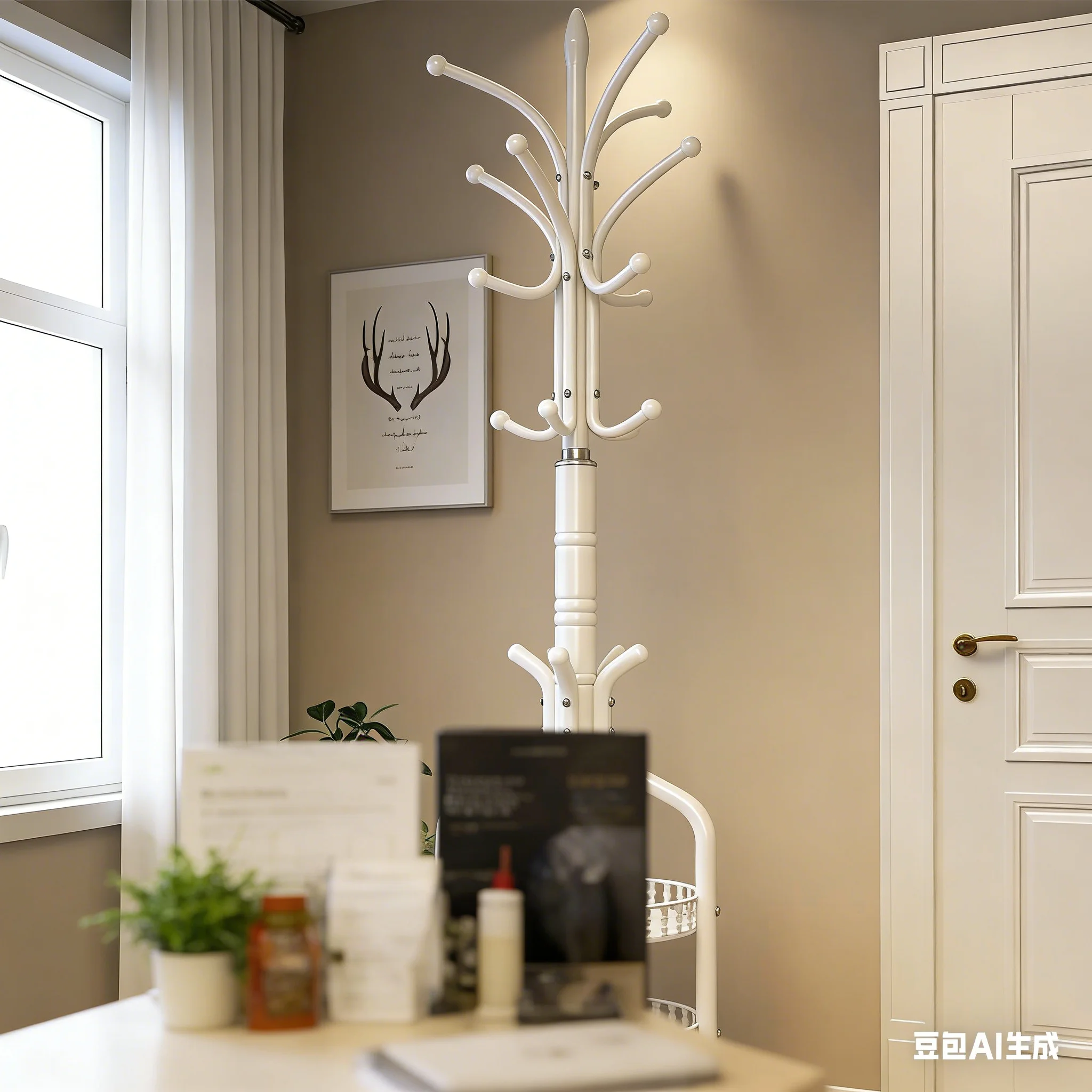 aoliviya-モダンライトマーブルアイアンアートフロアスタンディングコートラック、家庭用寝室リビング用大型衣類とバッグ収納-b427631