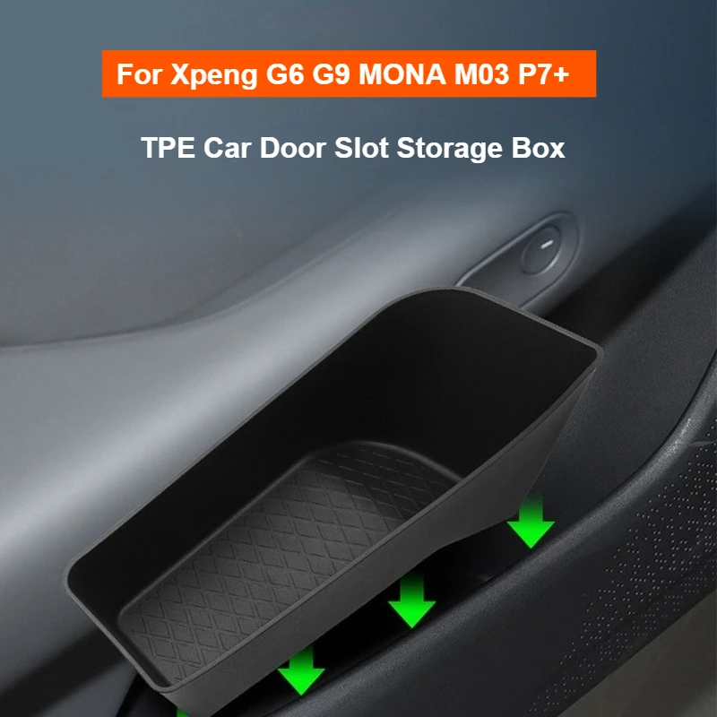 

For Xiaopeng Xpeng G6 G9 MONA M03 P7+ Car Door Storage Box TPE Car Door Slot Organizer Car Storage Interior Accessories