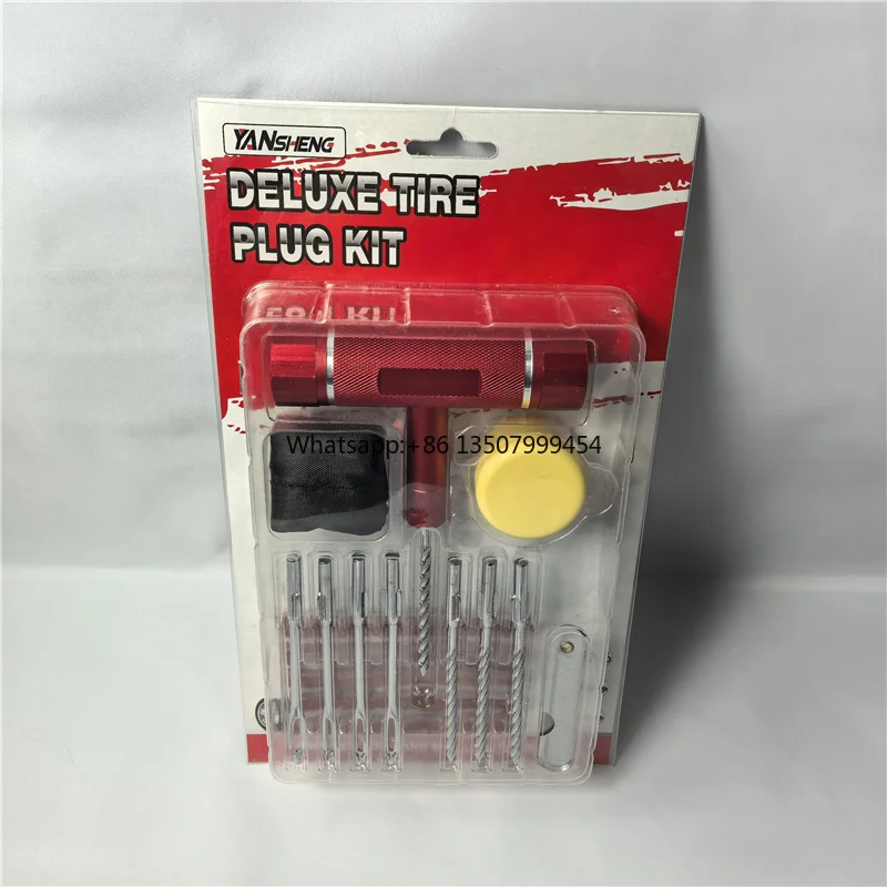 

16PC Aluminum Handle Tire Puncture Repair Kit Emergency Tool Storage Case