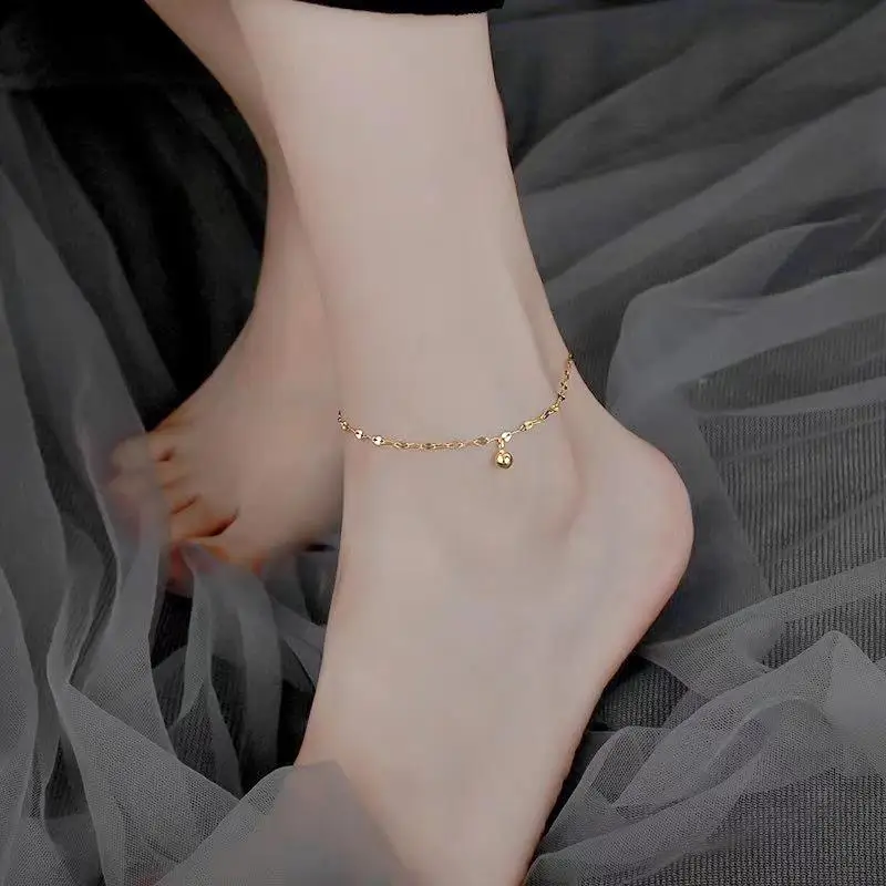 Minimalist Beads Anklet Bracelet for Girls Fashion Dainty Foot Jewelry Waterproof for Beach Barefoot Casual Outings