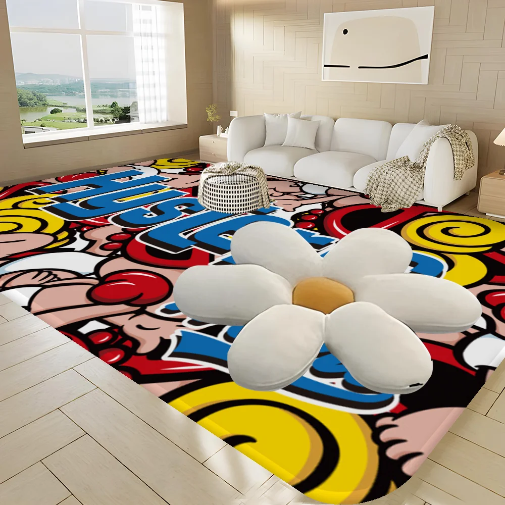 Japan Fashion Hysteric Mini Long Rugs Cheaper Anti-slip Modern Living Room Balcony Printed Bedside Area Rugs