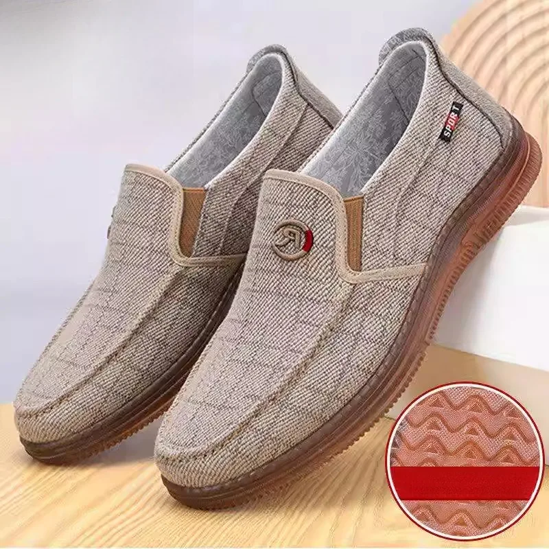 

Beijing Old Man Canvas Shoes Breathable Casual Shoes with Cow Tendon Bottom Slip-On Work Shoes for Middle-Aged And Elderly Men