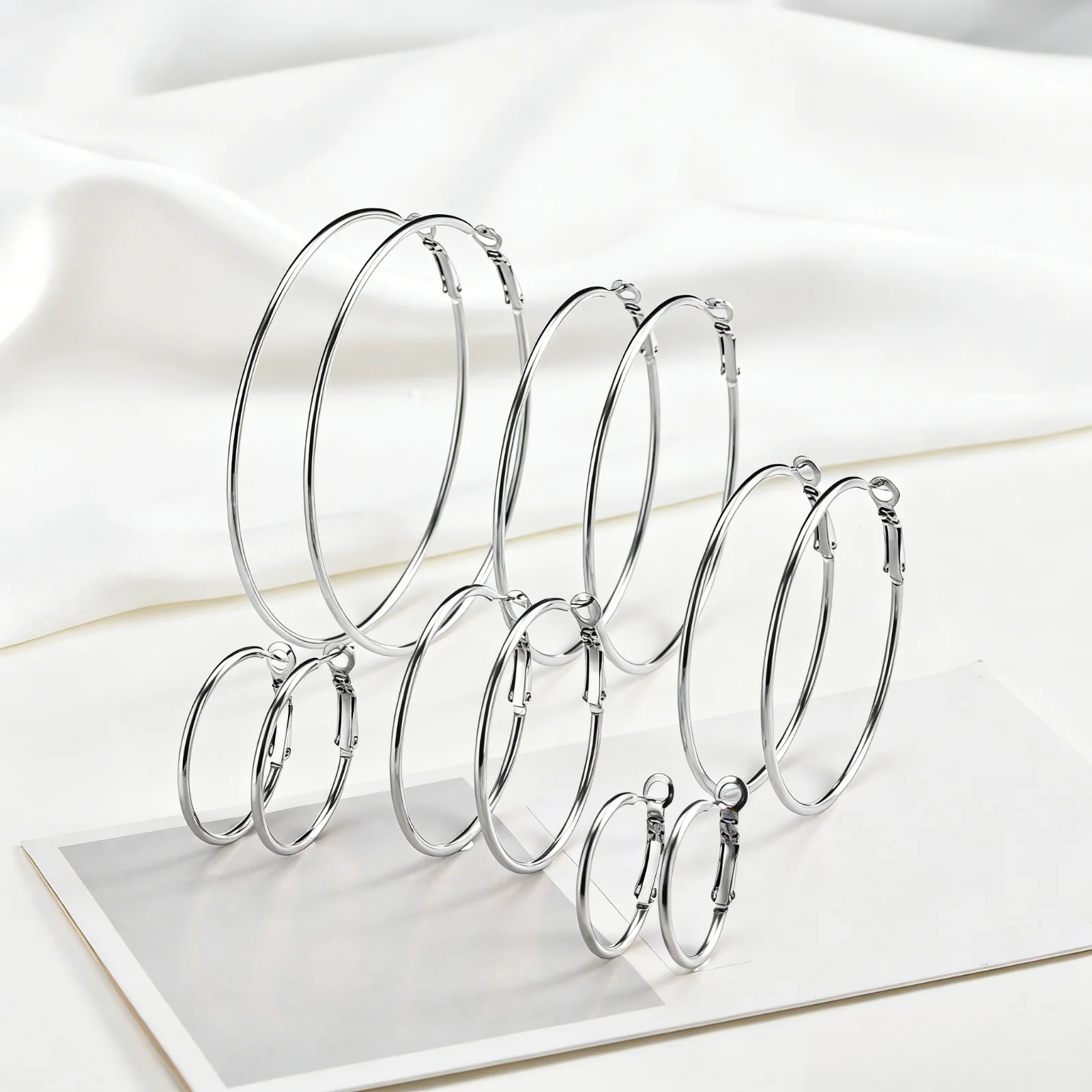 Stainless Steel Big Circle Hoop Earrings for Women,Gold Plated Hypoallergenic Non Tarnish  25mm-70mm Loop Jewelry