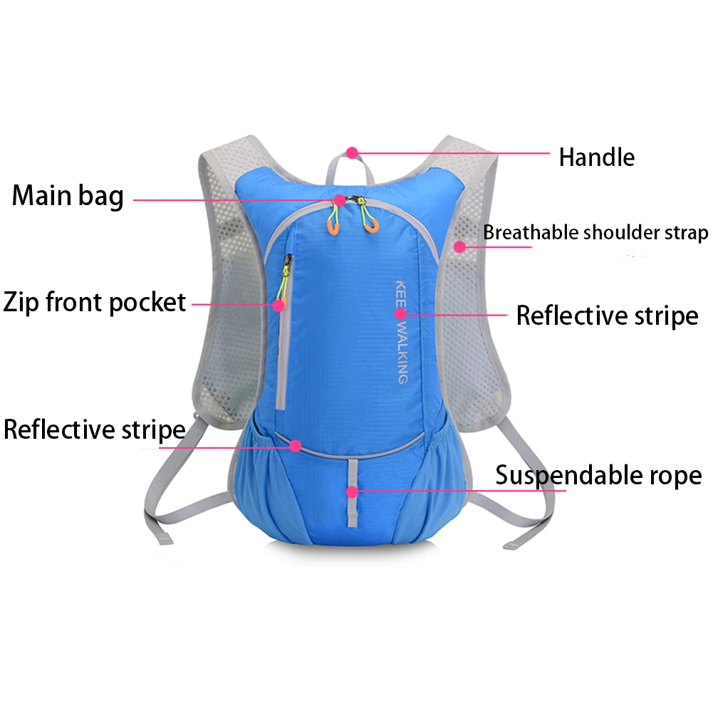 SYZM Running Vest Bag Breathable Outdoor Sport Backpack Portable Hydration Pack Bags  Trail Marathon Hiking Water Bag