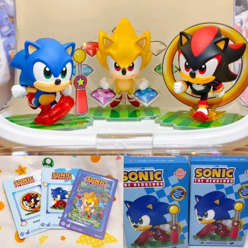 Juguetes calientes Cosbi Sonic Hedgehod figura de acción coleccionable adorno de Anime para niños regalo de cumpleaños en Stock juguete de caja ciega de moda