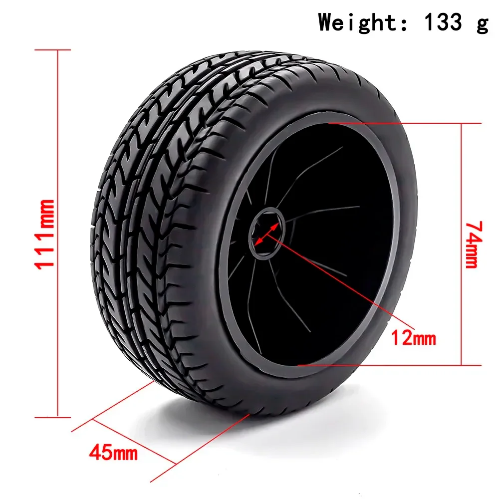 4pcs 112mm 1/10 Short Course Truck Tires Tyre Wheel With 12mm Hex For Slash Arrma Senton HuanQi 727 Vkar 10sc Hpi Rc Car