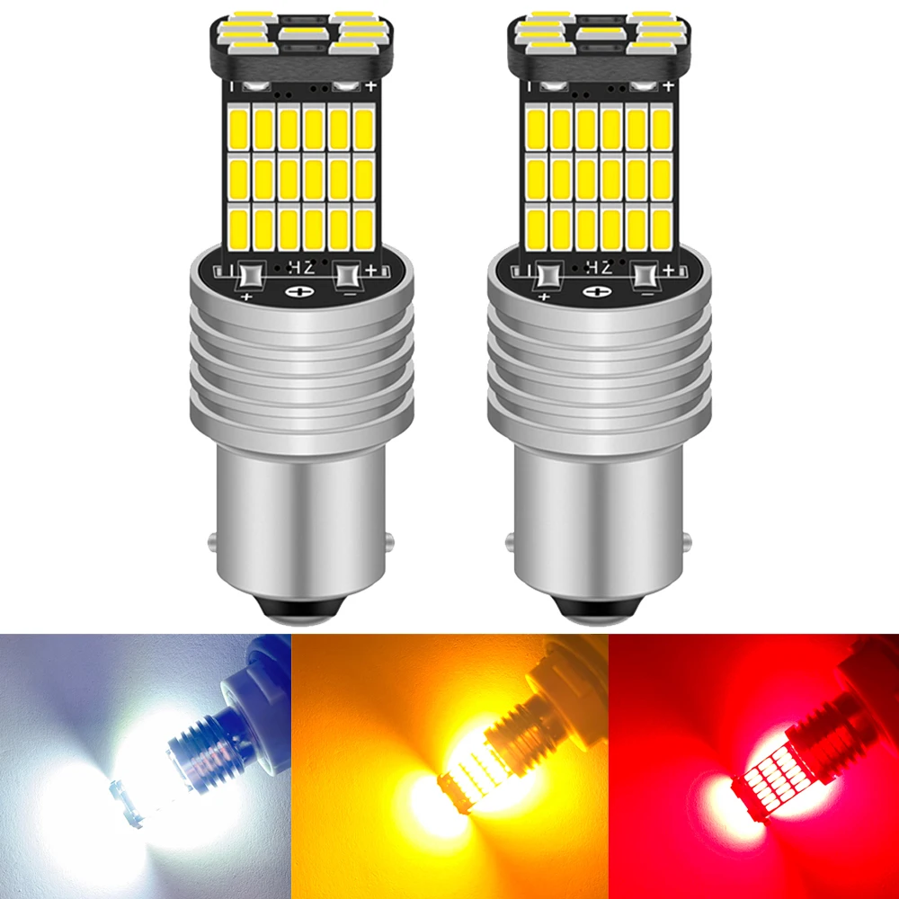 2pcs 1156 1157 Led Bulb BA15S BAY15D P21W P21/5W PY21W BAU15S Car Turn Signal Lights Reverse Lamp Automobile White Red Yellow