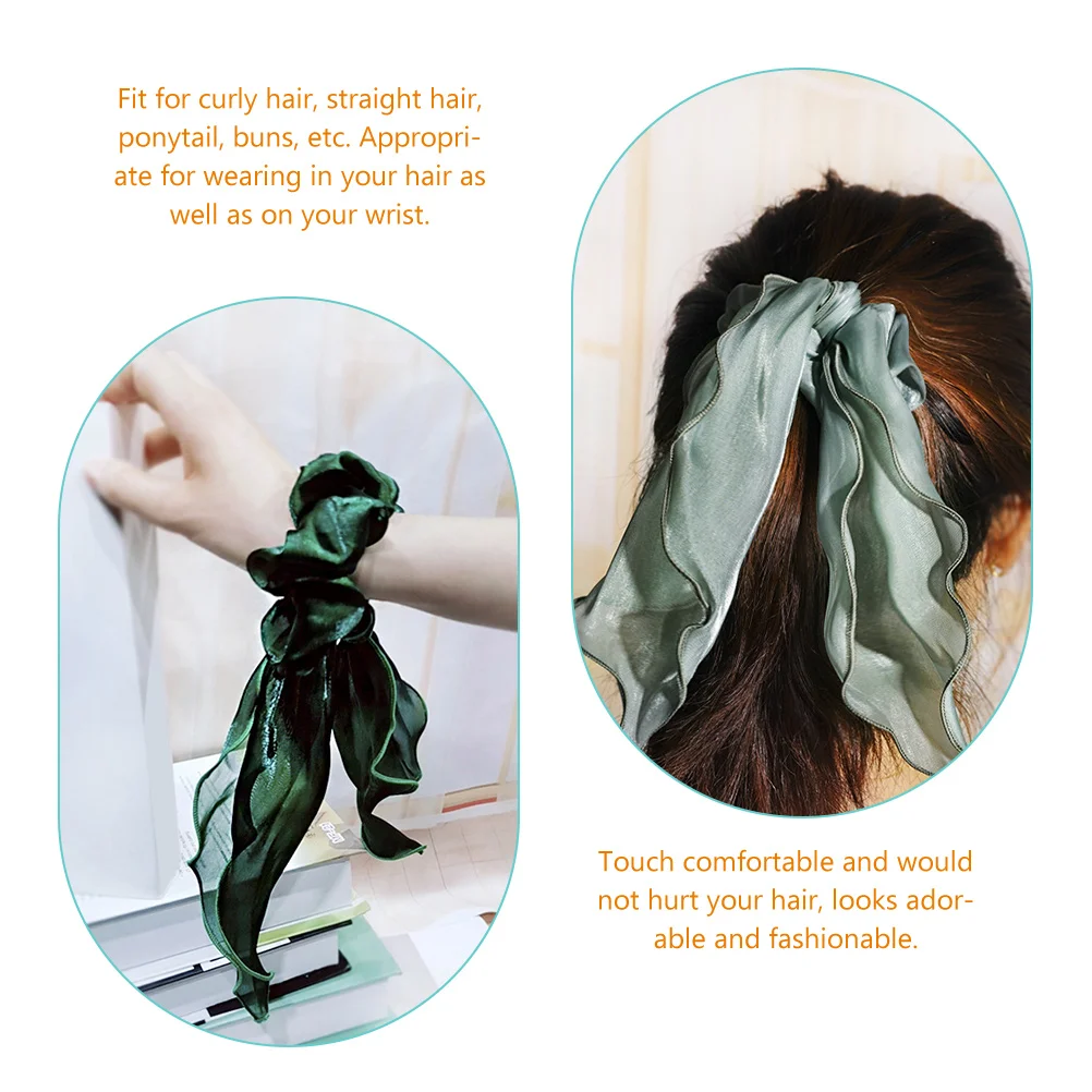 

10pcs Hair Silk Scrunchies Comfortable Ribbon Scarf Bands for Women Hair Ribbons For Women Girls Daily Wear Travel Ceremonies