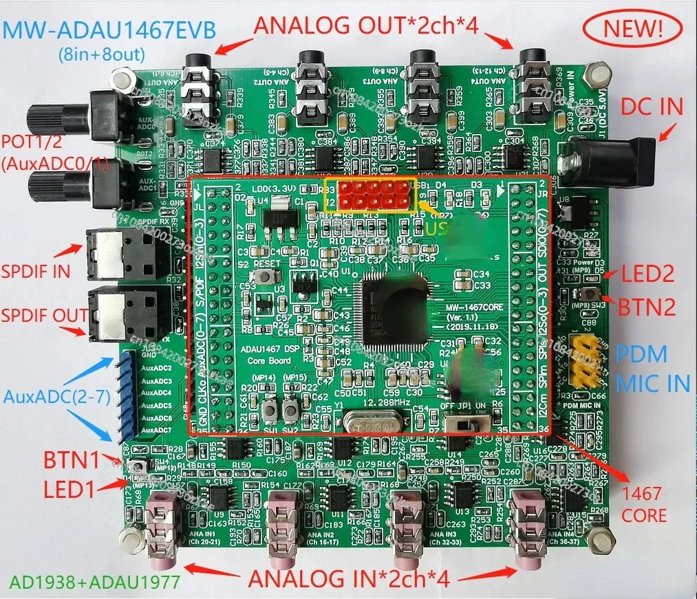 

Adau1467 Development Board Adau1466/1452 Core Plate
