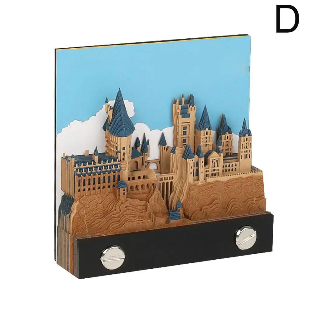 Omoshiroi Magic Castle Notepad, 3D, Memo Design, Papelaria, Nota Hary, Paper Notes, Block Gift, Acessórios Novidade, C9K0