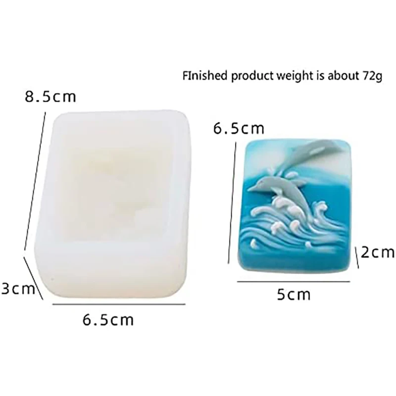 Silicone Soap Mold Dolphin Embossed Handmade Soap Decoration Moulds Silicone Mold for Soap Making