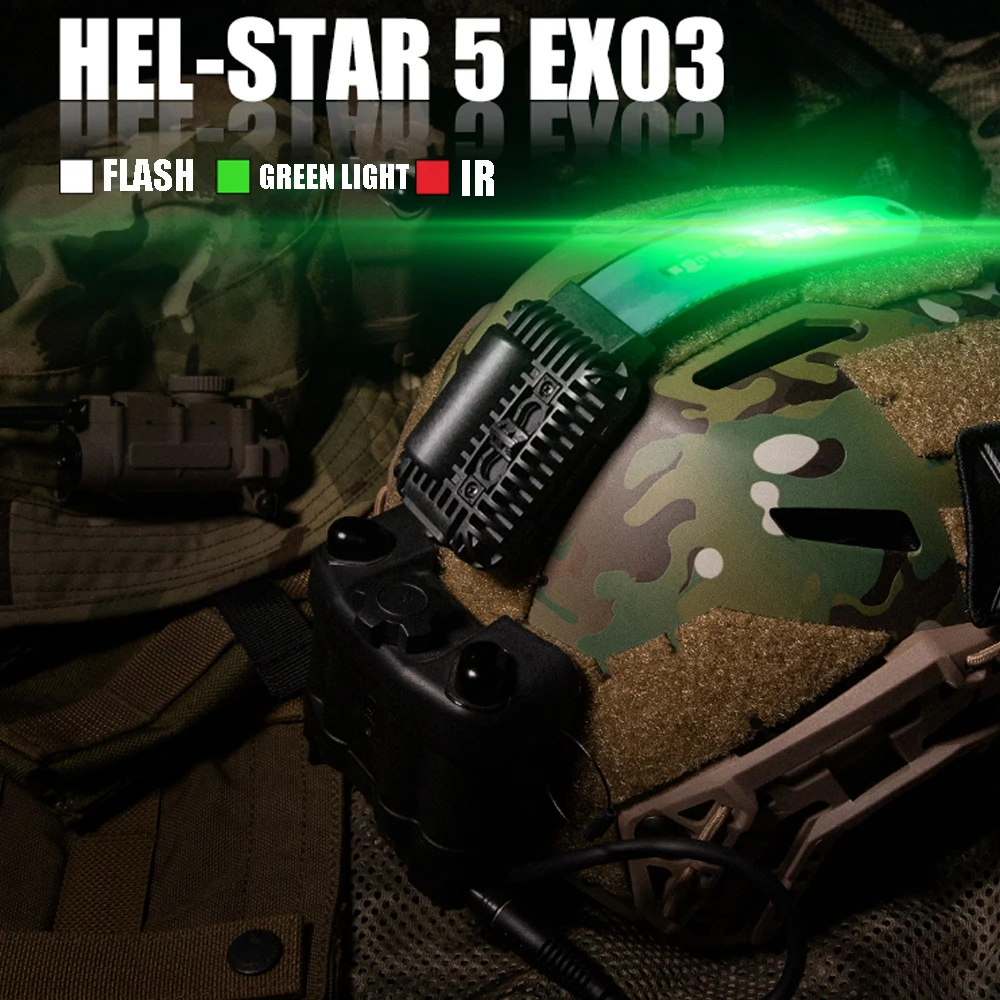 التكتيكية HEL-STAR 5 EXO وظيفة مزدوجة ماركر ضوء الادسنس ستروب خوذة ضوء استغاثة علامة وظيفية الأمن الإنقاذ الخفيفة #2
