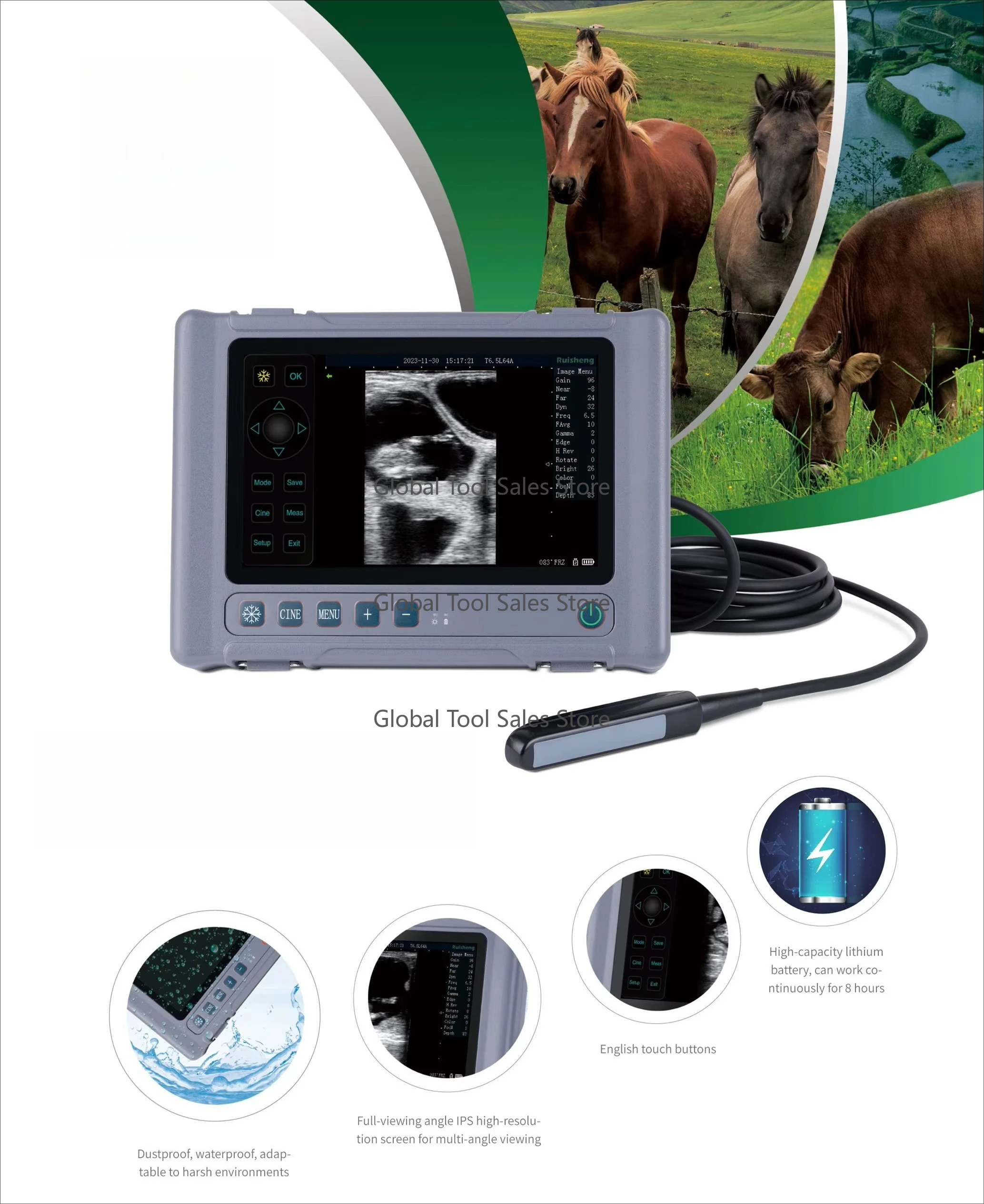 

Portable Wireless Probe Pregn-ancy Tester – High-Definition for Pigs, Cattle & Sheep