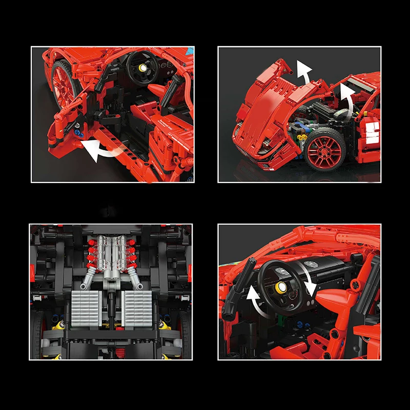 ชุดตัวต่อรถแข่งดริฟท์อัตโนมัติ F40 2688 ชิ้น ชุดตัวต่อรถสปอร์ตซูเปอร์คาร์สีแดงความเร็วสูง ของเล่นสำหรับเด็กผู้ชายและผู้ใหญ่