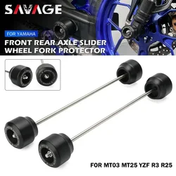 Rear Front Axle Sliders For YAMAHA MT03 MT25 YZF R3 R25 2015-2024 Motorcycle Wheel Axle Fork Crash Protector Guards Pad MT-03