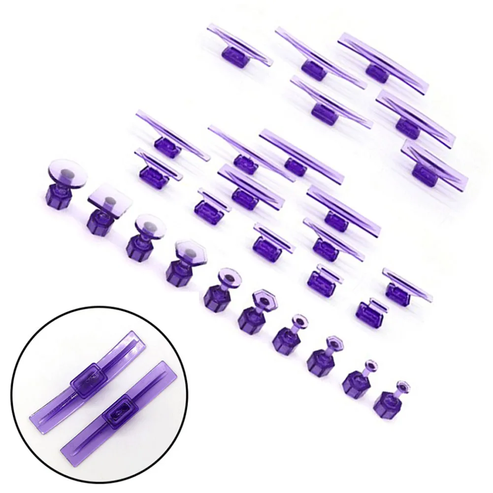 28 pçs cola tabs ferramentas dent lifter extrator ferramenta de remoção para auto paintless dent reparação cola guias para o corpo do carro