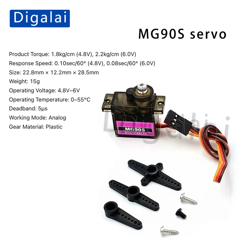 Servo Motor SG90 MG90S 450 Helicopter Car Servo 180 Degree 360 Degree