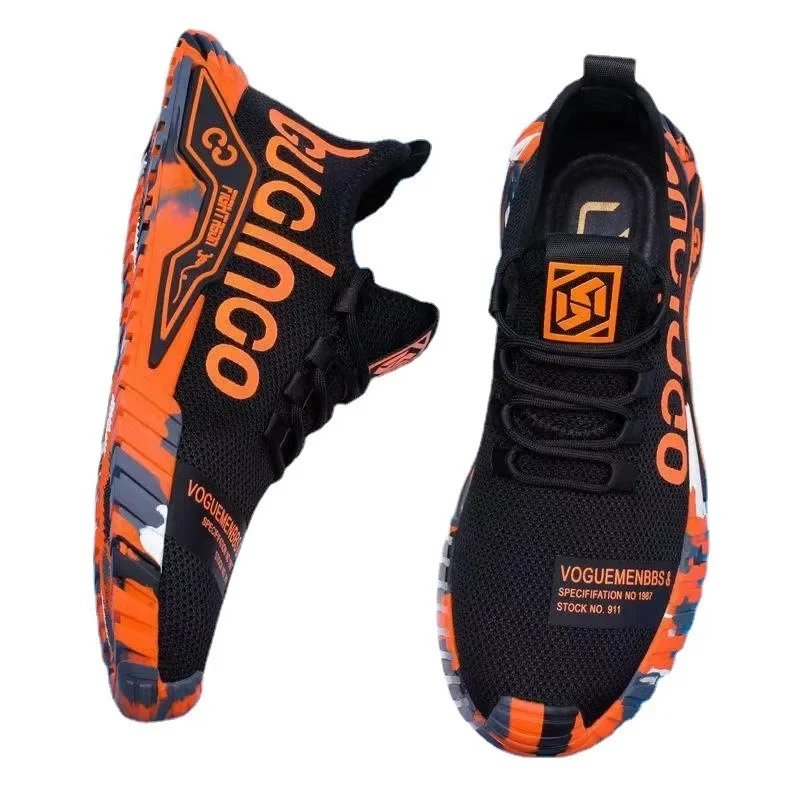 

2025 Fall Breathable Thin Flying Woven Mesh Comfortable Casual Shoes Fashionable and Versatile Running Sneakers Men's Shoes