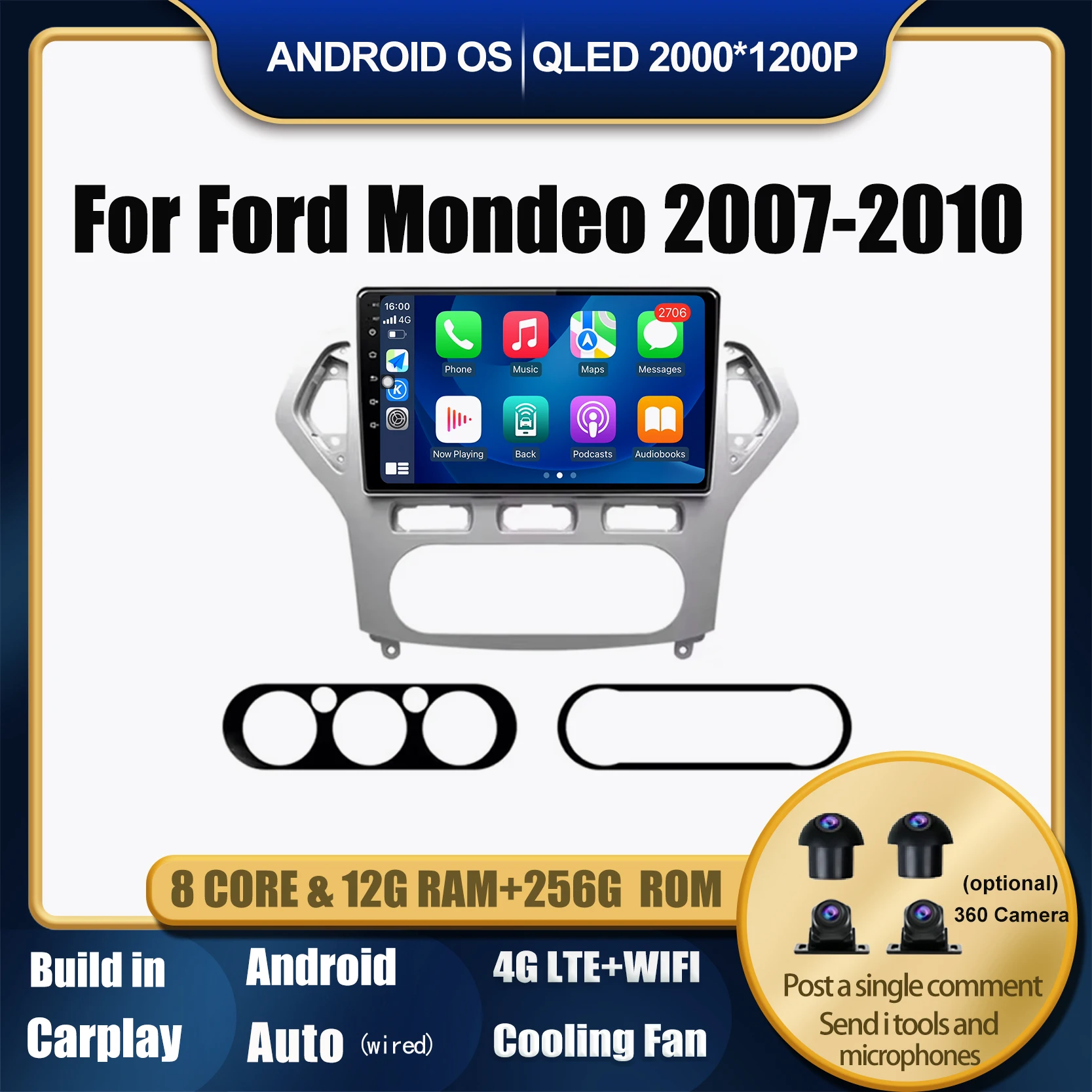 

Android 14 Touch Screen Car Radio For Ford Mondeo 2007 2008 2009 2010 Carplay Auto Multimedia Player Autoradio Stereo WIFI 4G