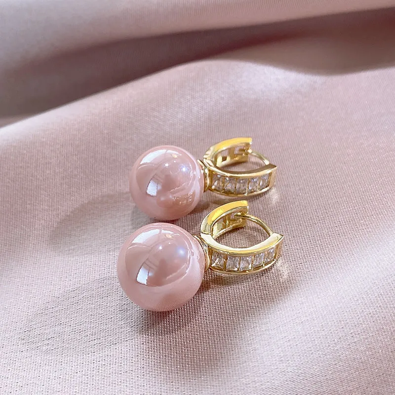 New Design Zircon Simulated Pearl Dangle Earrings For Women Fashion Elegant Drop Earring Party Jewelry Birthday Gift For Female