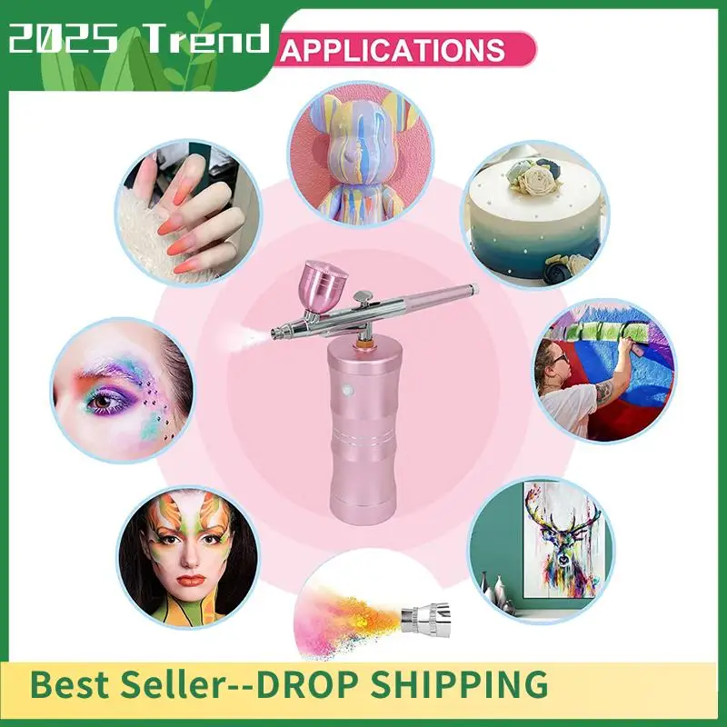 

AD33 HOT Air Brush Kit With Air Compressor, Upgraded 7.4V 34PSI Air Brush Spayer Rechargeable Portable Cordless Air Brush