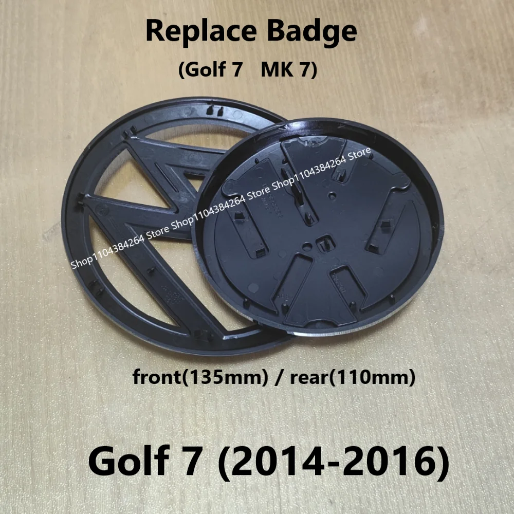

2pcs Replacement Badge Car Front Bonnet Grill Rear Trunk Emblem Logo Replacement Badge For Golf 7 MK7 2014 2015 2017 2016