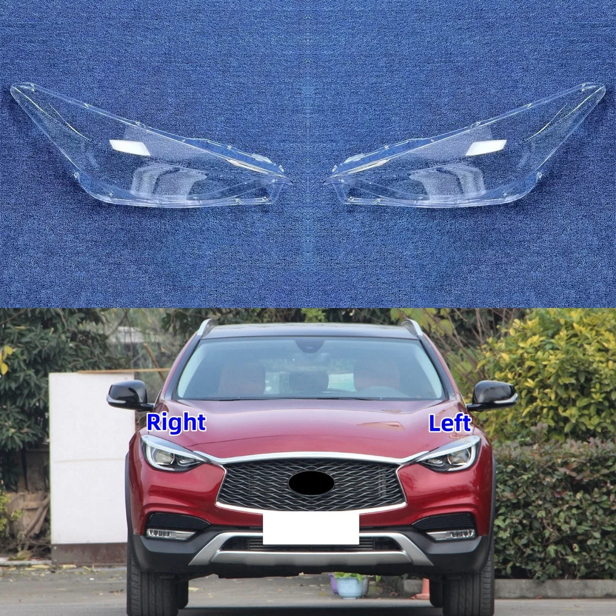 

For Infiniti QX30 2016 2017 2018 Car Accessories Headlight Lens Cover Headlamp Shell Lampshade Transparent Shade Mask Plexiglass